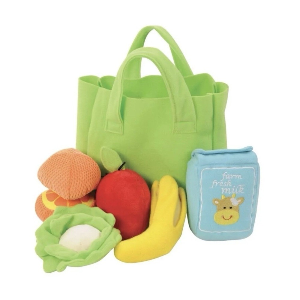 KAPLAN Jr Shopper Set Baby Toddler Cloth Food Textured Fabrics Crinkles Rattles